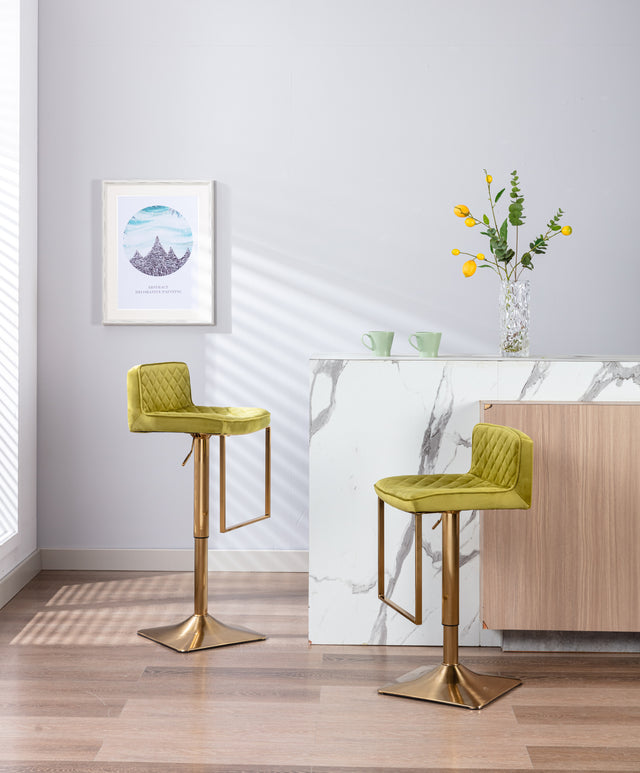 SUPERJARE Bar Stools  - Swivel Barstool Chairs with Back, Modern Pub Kitchen Counter Height，velvet ( 1pc/ctn )