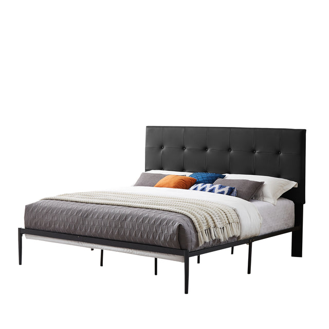 B112 King bed PVC cover haedboard with Sponge interlayer.  Strong iron frame with high temperature paint