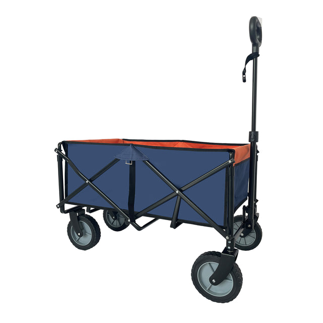 Collapsible Folding Wagon, Push Pull Foldable Beach Wagon Cart