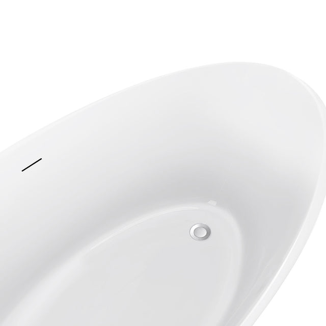 67" 100% Acrylic Freestanding Bathtub，Contemporary Soaking Tub，white Bathtub