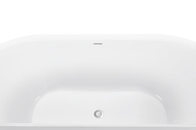 67" 100% Acrylic Freestanding Bathtub，Contemporary Soaking Tub，white Bathtub