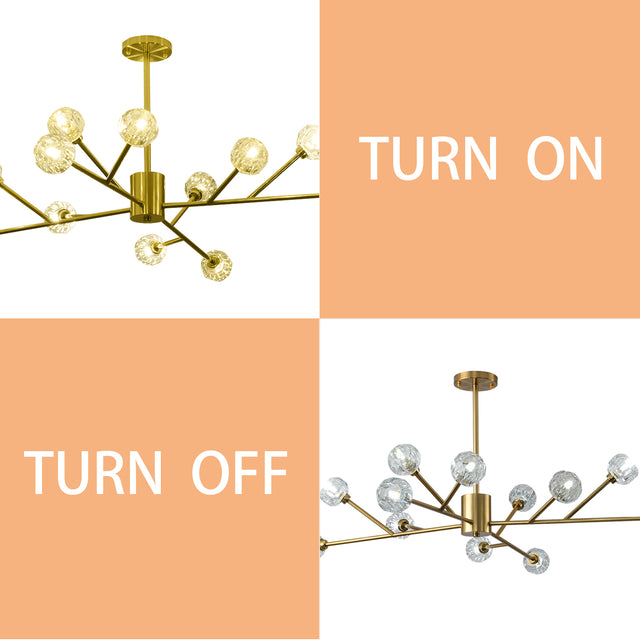 Modern American chandelier golden iron -12 bulb
