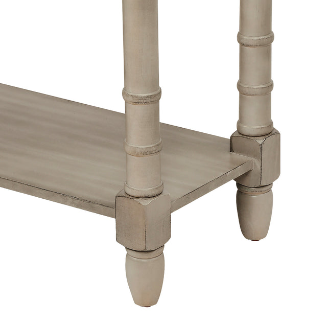 TREXM Console Table Sofa Table Easy Assembly with Two Storage Drawers and Bottom Shelf for Living Room, Entryway (Grey Wash)