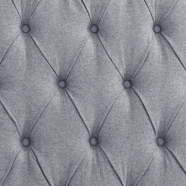 Daybed with Trundle Upholstered Tufted Sofa Bed, with Button and Copper Nail on Square Arms，Full Daybed & Twin Trundle, Grey（85“x57”x31.5“）