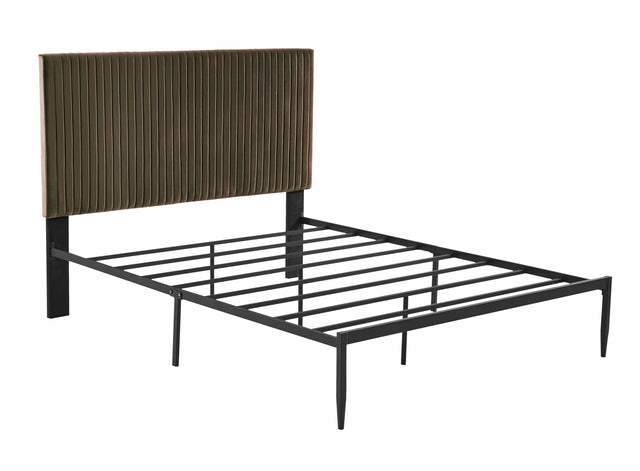 B110 Full bed Beautiful line stripe cushion headboard  Strong iron frame with high temperature paint