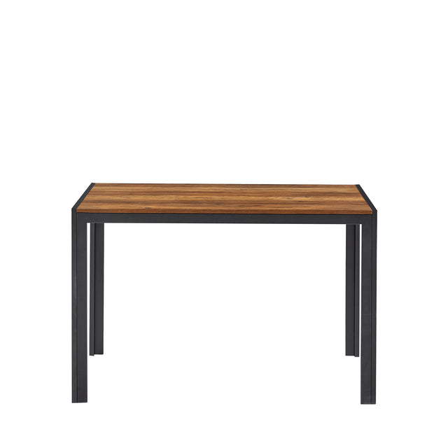 Modern Minimalist Style Dining Table MDF wooden Top Black Metal Shelf Metal Dining Room Kitchen restaurant dining Table