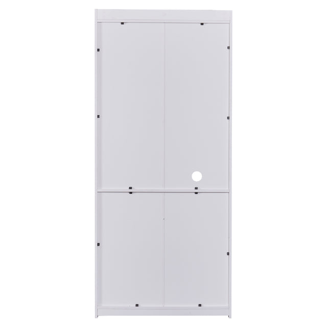 TREXM One-body Style Pantry Cabinet Kitchen Living Room Dining Room Storage Buffet with Doors, Adjustable Shelves (White)