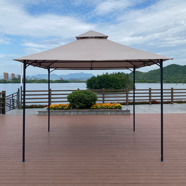 10x10 Ft Outdoor Patio Garden Gazebo Canopy, Outdoor Shading, Gazebo Tent With Curtains