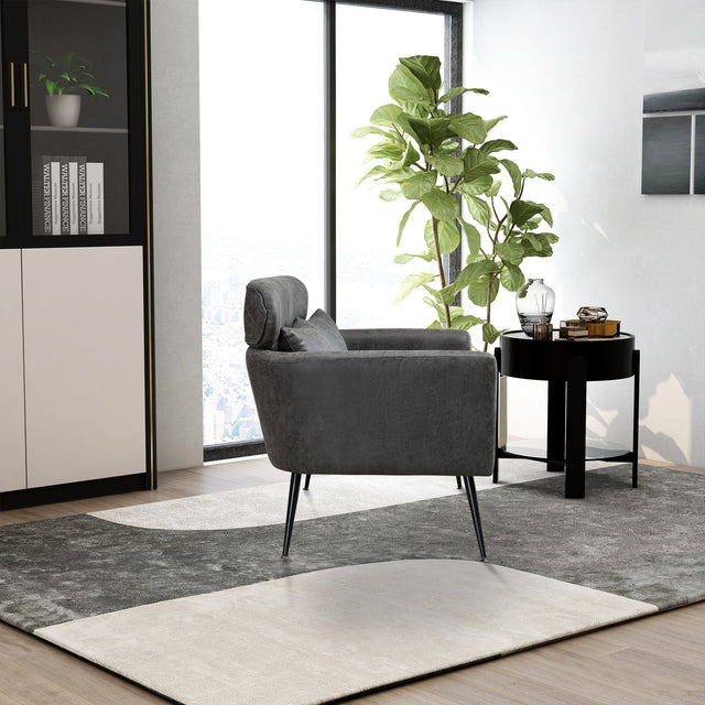 51"W Classical Loveseat Small Sofa Small Mini Room Couch Two-Seater Sofa With 2 Throw Pillows Black Metal Legs for Small Space Office Studio Apartment Bedroom, Valley Gray Bronzing Suede