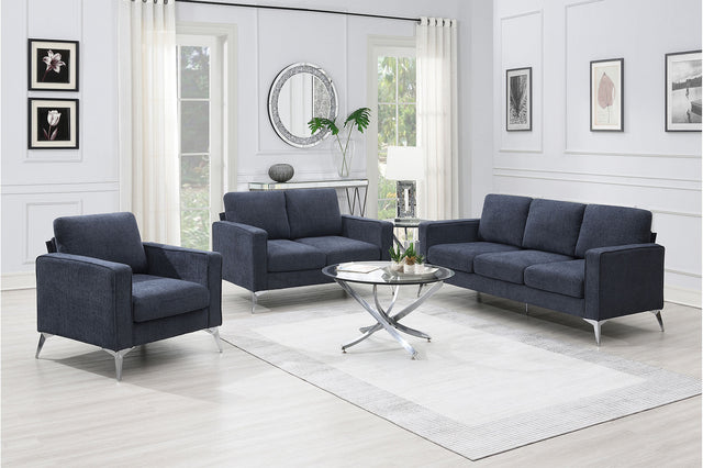 [VIDEO provided] [New]Modern 3-Piece Sofa Sets with Sturdy Metal Legs,Chenille Upholstered Couches Sets Including 3-Seat Sofa, Loveseat and Single Chair for Living Room Furniture Set (1+2+3 Seat)