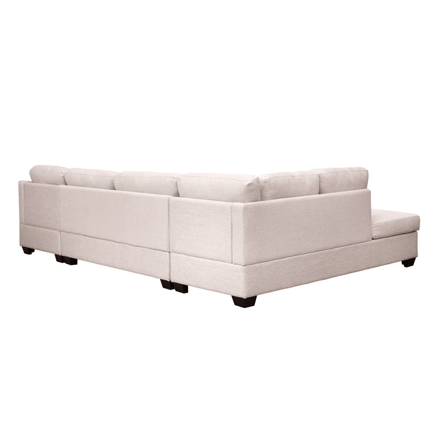 Ustyle Modern Large  U-Shape Sectional Sofa, Double Extra Wide Chaise Lounge Couch,  Beige