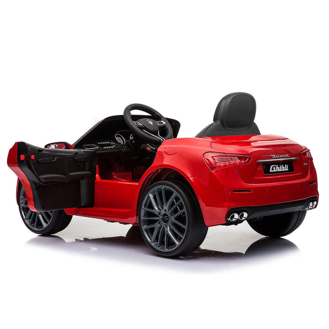 Maserati-Licensed 12V Kids Ride On Car, Electric Vehicle with Remote Control, MP3, USB, Music, Horn, LED Lights, Openable Doors, Red