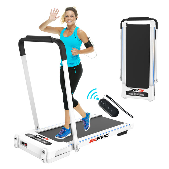 FYC 2 in 1 Under Desk Treadmill - 2.5 HP Folding Treadmill for Home, Installation-Free Foldable Treadmill Compact Electric Running Machine, Remote Control & LED Display Walking Running Jogging