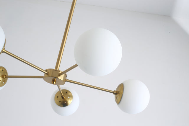 Modern American style chandelier-white-glass lampshade -5 bulbs