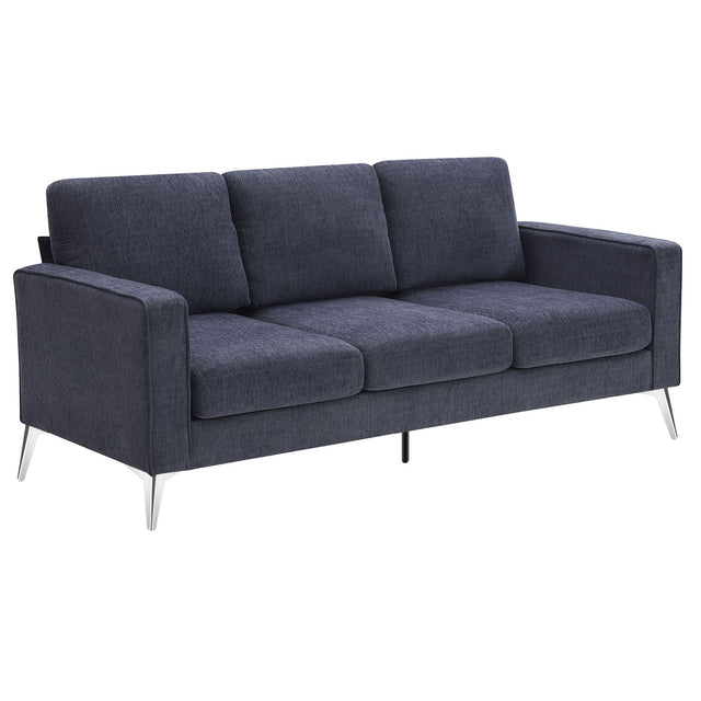 [VIDEO provided] [New]Modern 3-Piece Sofa Sets with Sturdy Metal Legs,Chenille Upholstered Couches Sets Including 3-Seat Sofa, Loveseat and Single Chair for Living Room Furniture Set (1+2+3 Seat)