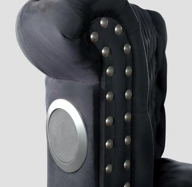 Hazel Queen 6 Pc Vanity Bedroom Set Made With Wood In Gray Color