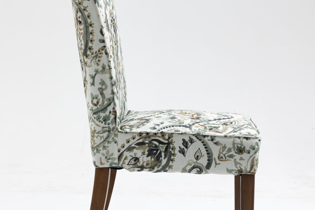 Cover Removable Interchangeable and Washable Taupe Cashew Fabric Upholstered Parsons Chair with Solid Wood Legs 2 PCS