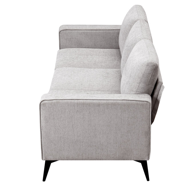 [VIDEO provided] [New]Modern 3-Piece Sofa Sets with Sturdy Metal Legs,Chenille Upholstered Couches Sets Including 3-Seat Sofa, Loveseat and Single Chair for Living Room Furniture Set (1+2+3 Seat)
