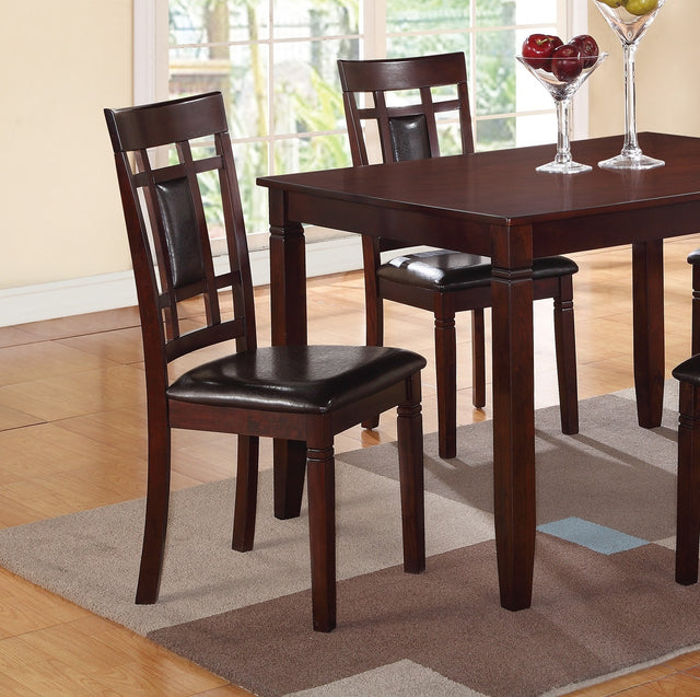 Modern Contemporary 5pc Dining Set Espresso Finish Unique Eyelet Back 4x Chairs Cushion Seats