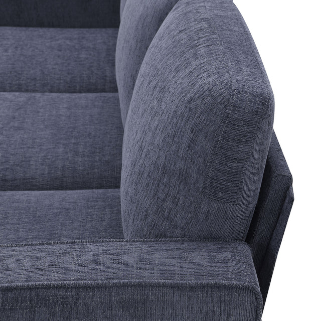 [VIDEO provided] [New]Modern 3-Piece Sofa Sets with Sturdy Metal Legs,Chenille Upholstered Couches Sets Including 3-Seat Sofa, Loveseat and Single Chair for Living Room Furniture Set (1+2+3 Seat)
