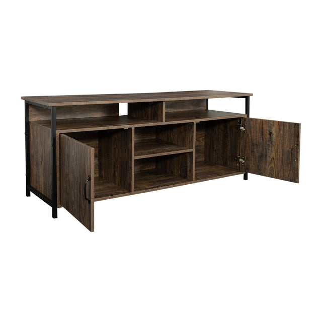 TV Stand ,Modern Wood Universal Media Console with Metal Legs, Home Living Room Furniture Entertainment Center, espresso