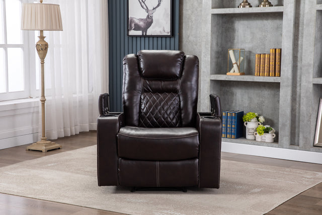 New Design PU Material With Cup Hold Storage USB Recliner