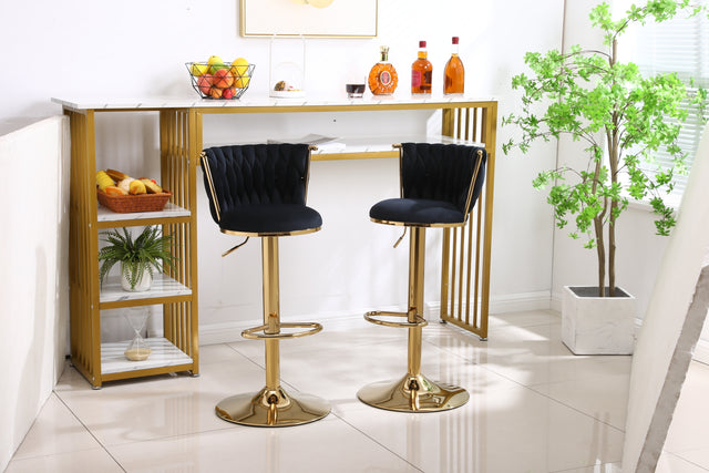 Bar Stools with Back and Footrest Counter Height Dining Chairs (2PCS/CTN)