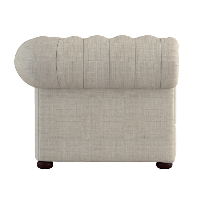 Luxurious Style 1pc Loveseat Beige Button-Tufted with 4 Pillows Fabric Upholstered Classic Look Living Room Furniture