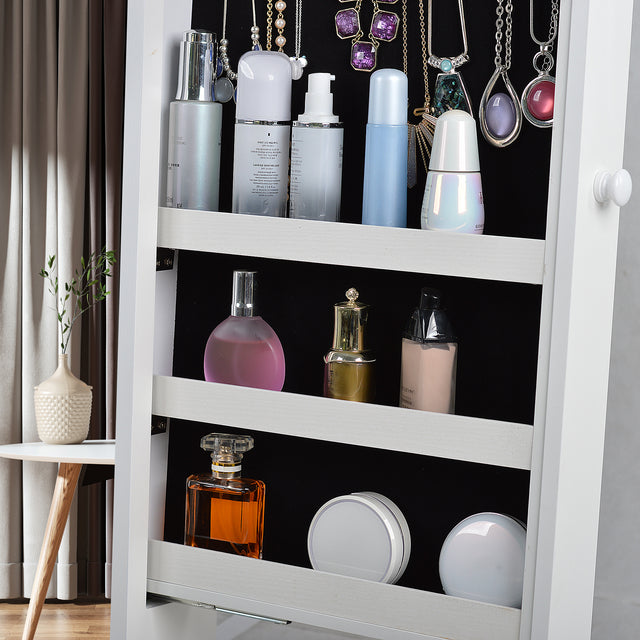 Fashion Standing Mirror  Jewelry Cabinet  With Two Storage  Drawer