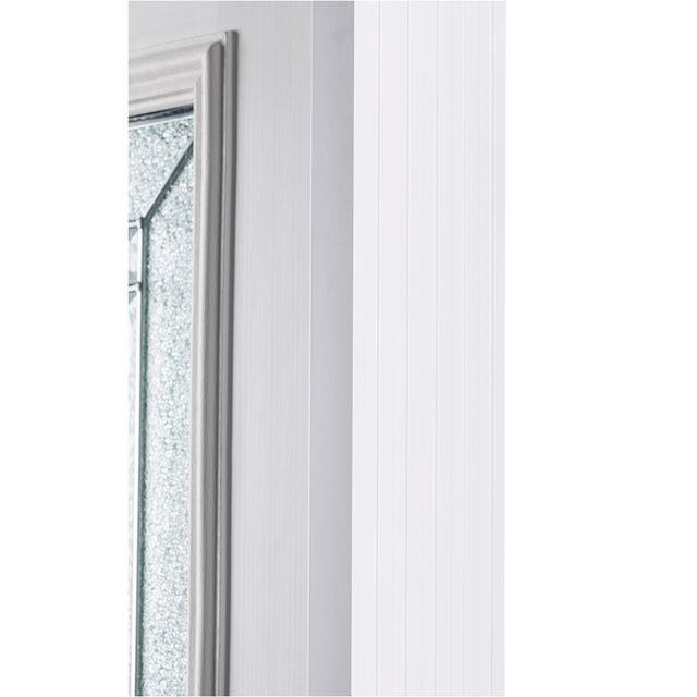 37.5inx81.5in Left Hand Inswing Decorative Glass- Zinc Caming  Fiber Glass Prehung Entry Door .