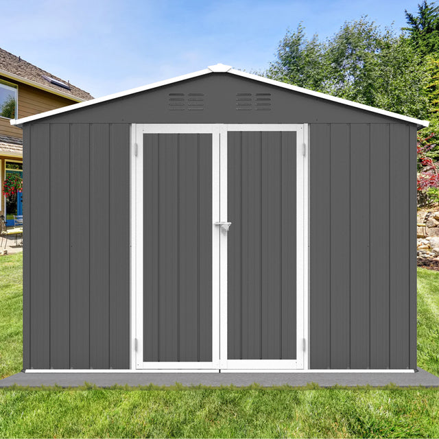 Metal garden sheds 6ftx8ft outdoor storage sheds Grey