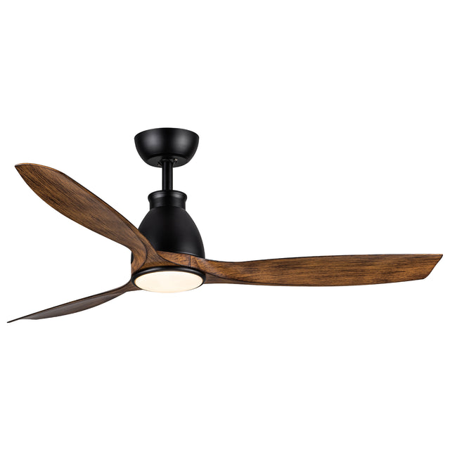 52 In.  Wood Grain Blades Intergrated LED Ceiling Fan with Remote Control