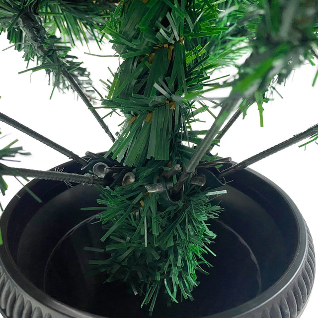 Pre-lit Xmas Tree Artificial Christmas 4-Piece Set,Garland, Wreath and Set of 2 Entrance Trees X-mas