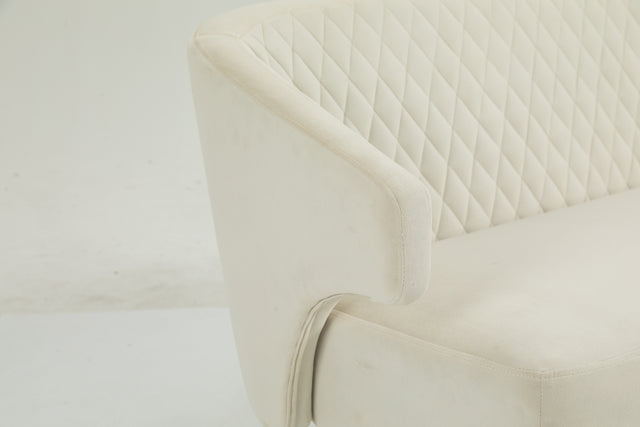 Twin Size Love seat Accent Sofa with Golden Metal Legs, Living Room Sofa with Tufted Backrest, 600 Pounds Weight Capacity