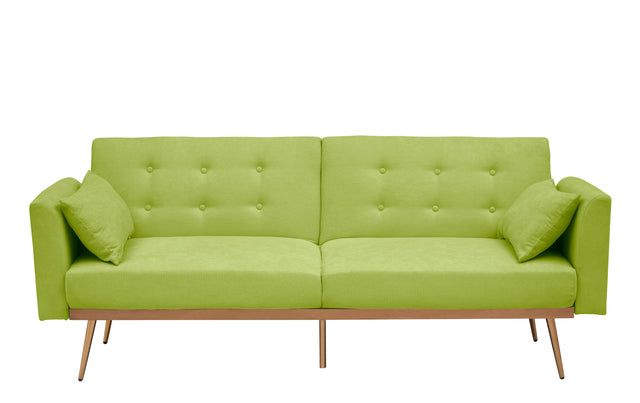 ETA 2022-02-21Cotton living room sofa. Rose metal feet convertible bed folds