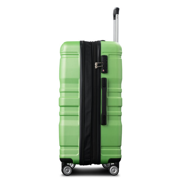 Luggage Sets New Model Expandable ABS Hardshell 3pcs Clearance Luggage Hardside Lightweight Durable Suitcase sets Spinner Wheels Suitcase with TSA Lock 20''24''28''(apple green)