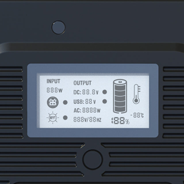 Trolley case, 2515Wh portable power station, for outdoor travel, home backup power, 3×AC120V output, a total of 2000W stable output power, peak power 4000W, LCD display, 3×DC5V/3A USB, 3×DC12V/10A out