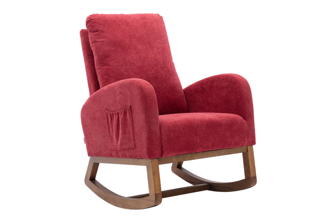 COOLMORE  living  room Comfortable  rocking chair  living room chair  Red