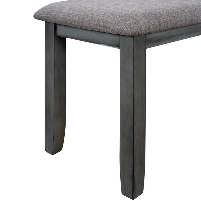 TOPMAX 6 Piece Wooden Dining Table set, Kitchen Table set with 4 Chairs and Bench, Farmhouse Rustic Style, Antique Graywash