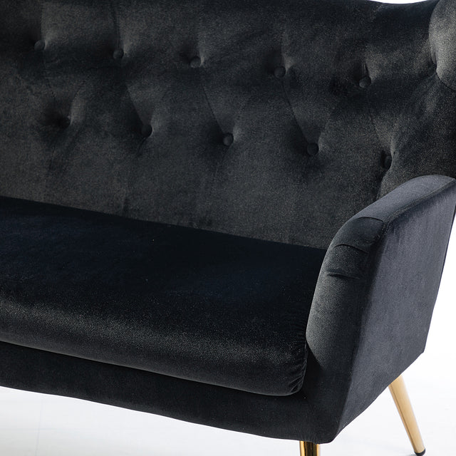 Pheneos 50" Loveseat with Tufted Wingback and Metal Legs