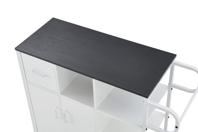 KITCH storage cabinet WHITE-Black, move with roller..