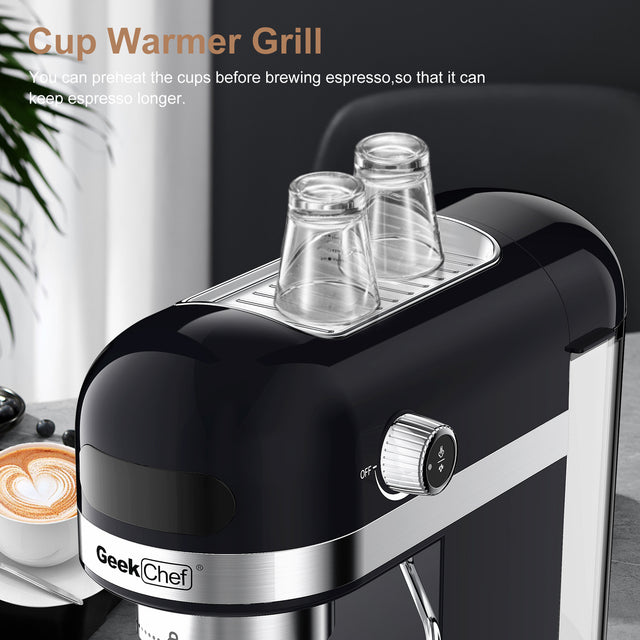 20 Bar Espresso Machine , 1350W High Performance, 1.4 Ldetachable transparent water tank, Thermo block beating system,With safety valve(Banned from selling on Amazon)