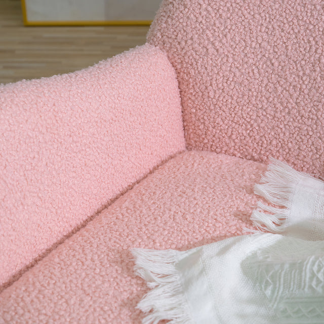 Rocking Chair - with rubber leg and cashmere fabric, suitable for living room and bedroom