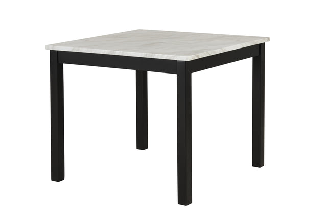 5-piece Counter Height Dining Table Set with One Faux Marble Dining Table and Four Upholstered-Seat Chairs,for Kitchen and Living room,Table : 42"L x42"Wx36"H,Chair:18.5"Wx23.2"Dx39.8"H,  Blue