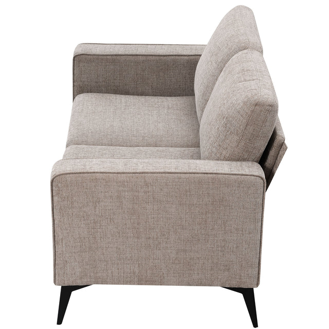 [VIDEO provided] [New]Modern 3-Piece Sofa Sets with Sturdy Metal Legs,Chenille Upholstered Couches Sets Including 3-Seat Sofa, Loveseat and Single Chair for Living Room Furniture Set (1+2+3 Seat)