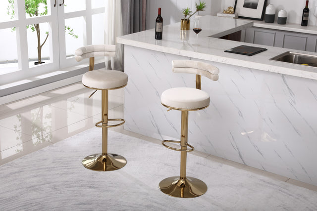 Bar Stools with Back and Footrest Counter Height Dining Chairs (2PCS/CTN)