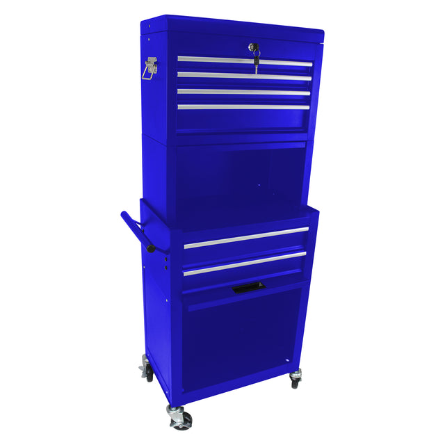 High Capacity Rolling Tool Chest with Wheels and Drawers, 6-Drawer Tool Storage Cabinet--BLUE