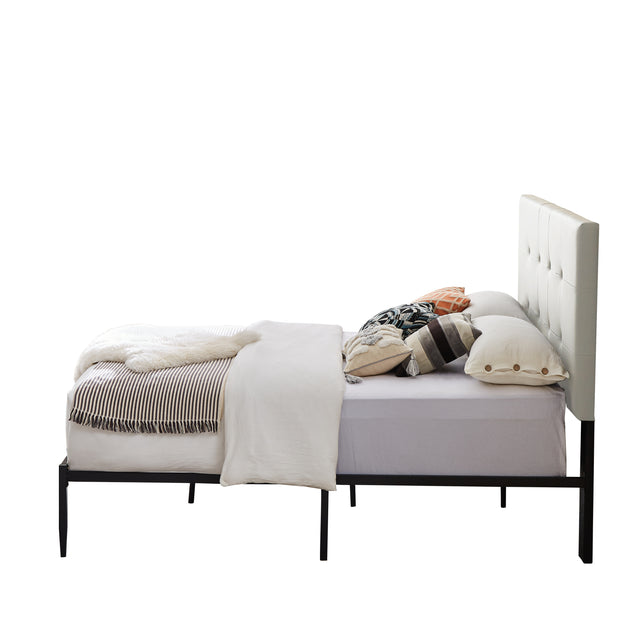 B112 King bed PVC cover haedboard with Sponge interlayer.  Strong iron frame with high temperature paint