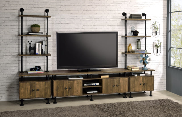 ACME Ensata II Side Pier in Rustic Oak  & Black Finish LV00141