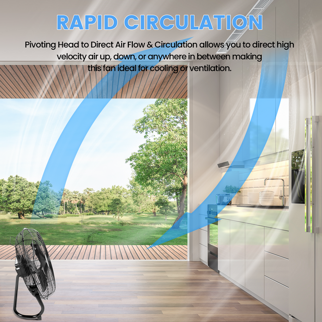 Rechargeable Cordless Floor Fan, 12-Inch, High Velocity Floor Fan With 360-Degree Tilt, Ready-to-use, Battery Operated, Heavy Duty Metal Floor Fan for Industrial, Commercial, Residential, Office